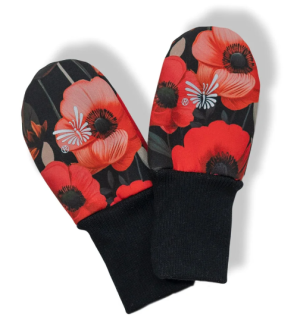 Rukavice softshell bezpalcové Vlčí máky - černá vel. 74 - 80 Esito 