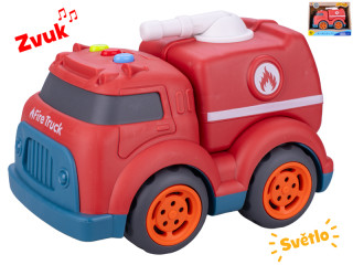 Auto hasiči 17 cm volný chod na baterie se světlem a zvukem 18 m+