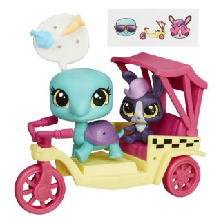 Littlest Pet Shop zvířátko s kamarádem a vozidlem - TOODLES a LOLLY 73 +74