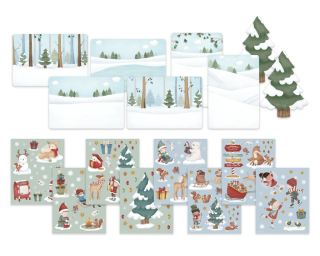 Sada se samolepkami Vánoční přání Little Dutch