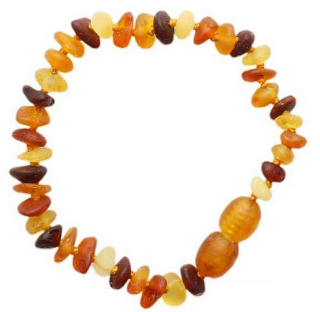 Jantarový náramek pro děti proti bolesti satinovaný multicolor