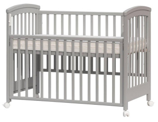 Postýlka s odnímatelným bokem Scarlett LAURA buk šedá 120 x 60 cm