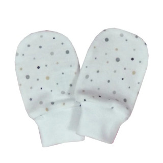 Rukavice bavlna potisk jemný puntík béžový 