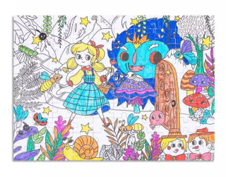 Vybarvovací puzzle Utajená zahrada 100 ks