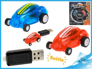 Auto závodní na baterii se světlem s USB dobíjením
