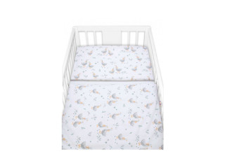 Bavlněné povlečení do postýlky, 2D sada, husy, bílé, 135 x 100 cm