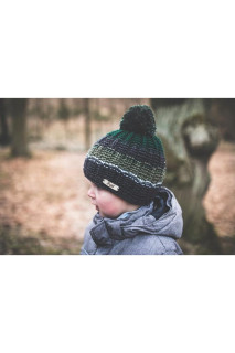 Čepice pletená duha s bambulí Outlast® - Šedozelená