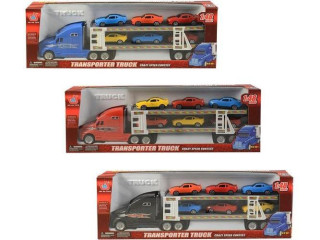 Auto nákladní na setrvačník s auty