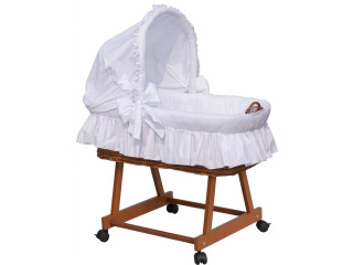Proutěný koš na miminko s boudičkou Scarlett Péťa - bílá