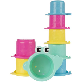 Skládací kelímky "Stacking" 6 m+ Playgro - krokodýl pastel