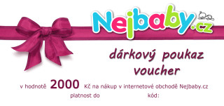 Tištěný dárkový poukaz na nákup v našem eshopu Nejbaby.cz v hodnotě 2000 Kč