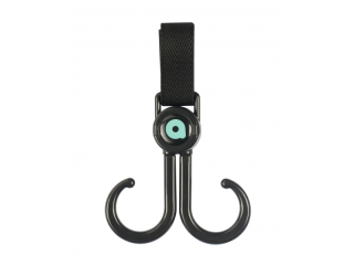 Závěsný háček na kočárek dvojitý 2 ks Black