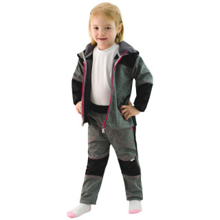 Dětská softshellová bunda Šedá/růžová