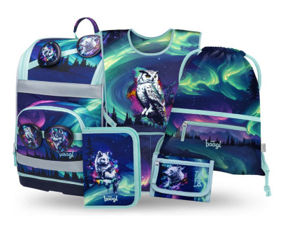 Set 5 Zippy Plus Aurora: aktovka, penál, sáček, zástěra, peněženka GRS Baagl