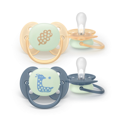 Šidítko Ultrasoft s obrázkom noční 6 - 18 m neutral 2 ks Philips Avent