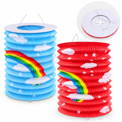 Lampion válec 15 cm Duha