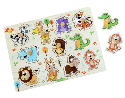 Dřevěné puzzle Safari 11 dílků 2Kids Toys