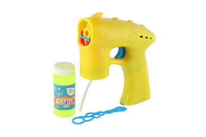 Bublifuk pistole žlutá 13 cm + 1 náplň na baterie 
