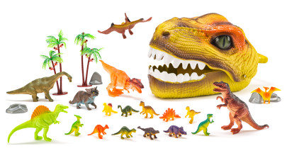 Dinosauří hlava s figurkami DINO