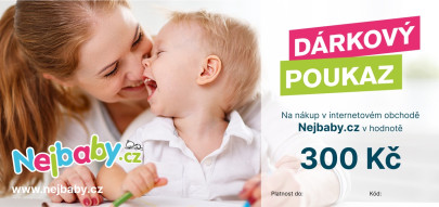 Elektronický dárkový poukaz na nákup na Nejbaby.cz v hodnotě 300 Kč