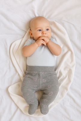 Zateplené polodupačky Srdíčka Baby Service Šedé