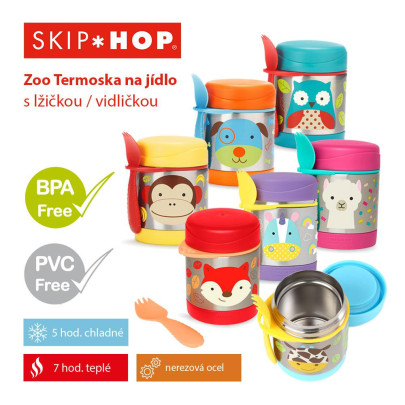 Termoska na jídlo se lžičkou/vidličkou Zoo 3 r+ 325 ml Skip Hop