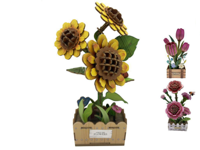 Dřevěná květina 75/115/153 ks 3 druhy Woodworks