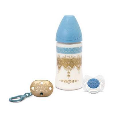 Set Preminum Couture Láhev + Dudlík + Klip Suavinex 