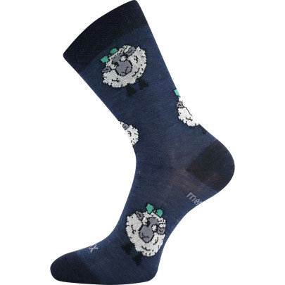 Ponožky dětské slabé z merino Vlněnka s ionty stříbra jeans VoXX
