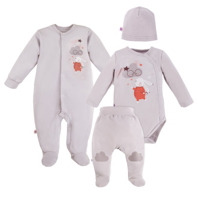Kojenecký set do porodnice Mellow 4dílný šedý