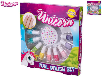 Unicorn sada laků na nehty 2,1ml 9 ks a nálepek na nehty