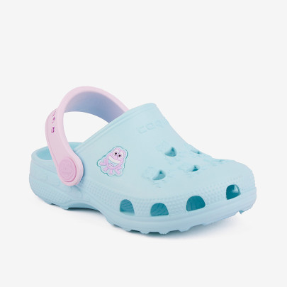 Dívčí nazouváky clogsy Little Frog Pastelově modré Coqui