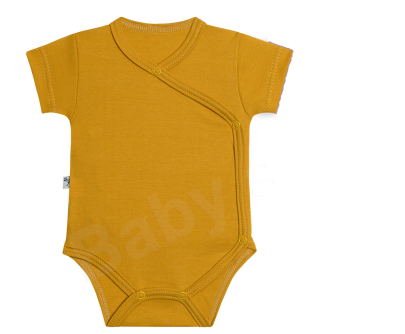 Kojenecké body zavinovací krátký rukáv - okrová Baby Service