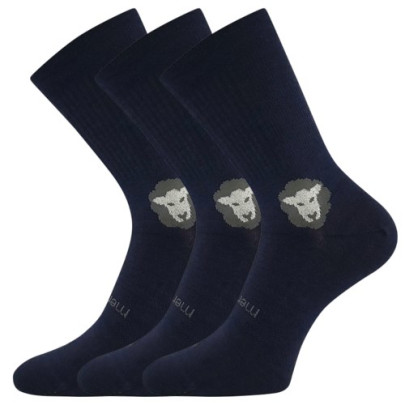 Ponožky dětské anatomicky tvarované Barefootik Merino se stříbrem tmavě m. (3 páry)