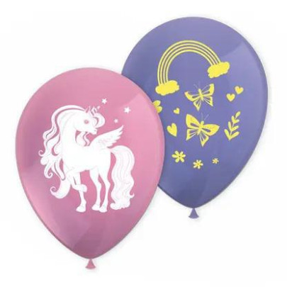 Jednorožec duhový - 8 ks latexové balónky 11"/28 cm