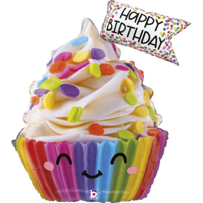 Cupcake se zdobením HB 31"/79 cm fóliový balónek nafukovací Grabo