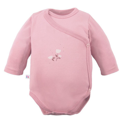 Zavinovací body Petite s dlouhým rukávem růžové květinky Eevi