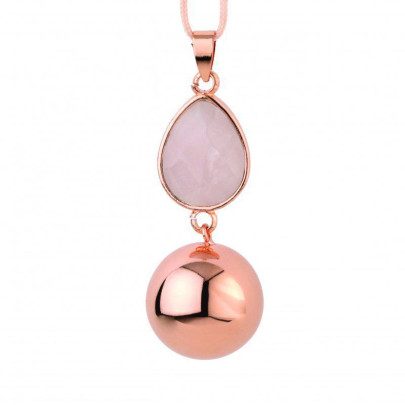 Těhotenská rolnička Fantasy Rose gold faceted pink drop
