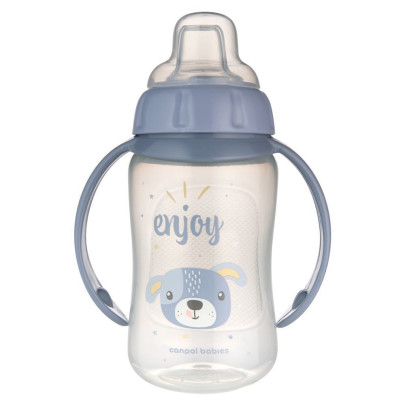 Hrneček tréninkový Cute Animals se silikonovým pítkem 320 ml Canpol babies
