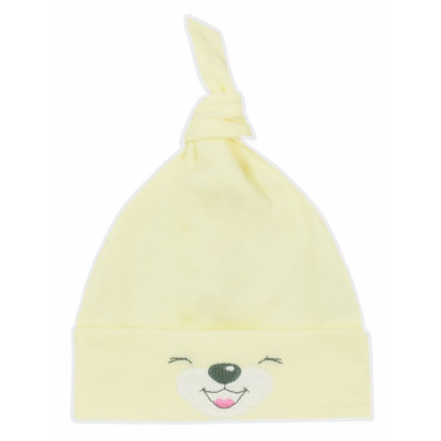 Bavlněná kojenecká čepička Bobas Fashion Lucky žlutá