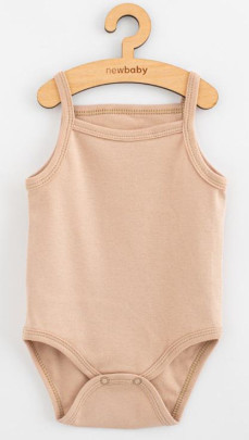 Kojenecké body bez rukávů New Baby Classic II světle béžové holka