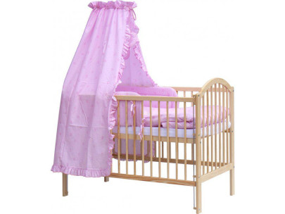 Postýlka 120 x 60 cm s kompletní výbavou Scarlett Méďa - růžová