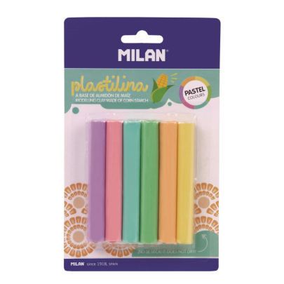 Plastelína 6 ks pastelová