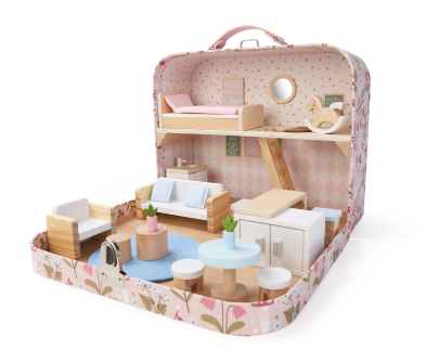 Domeček pro panenky v kufříku Obývací pokoj 2Kids Toys