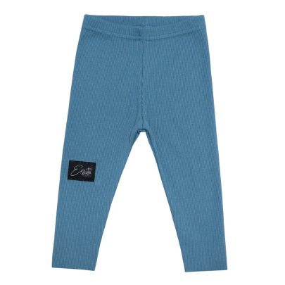 Rostoucí žebrované legíny Color Denim blue - modrá Esito