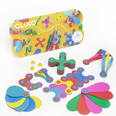 Magnetická stavebnice 42 kusů Clixo Rainbow