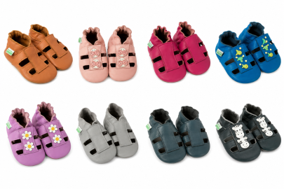 Kožené capáčky sandálky Barefoot Vel. L (12-18 měs.) Hopi Hop 