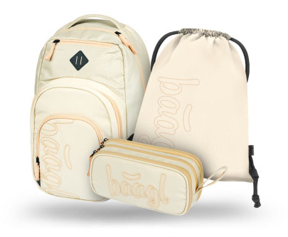 Set 3 Coolmate Beige: batoh, penál, sáček Baagl