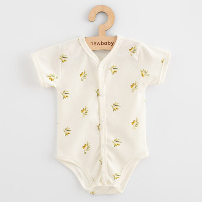 Kojenecké celorozepínací body s krátkým rukávem z organické bavlny Olivy New Baby