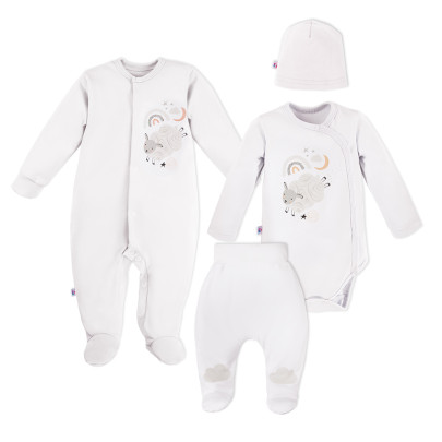 Kojenecký set do porodnice Mellow 4dílný bílý Eevi